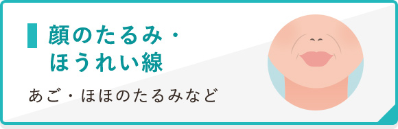 顔のたるみ・ほうれい線 あご・ほほのたるみなど
